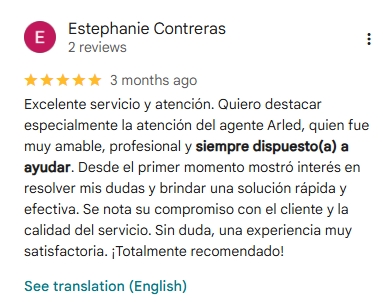 Reseña de cliente sobre seguro de carro en Florida